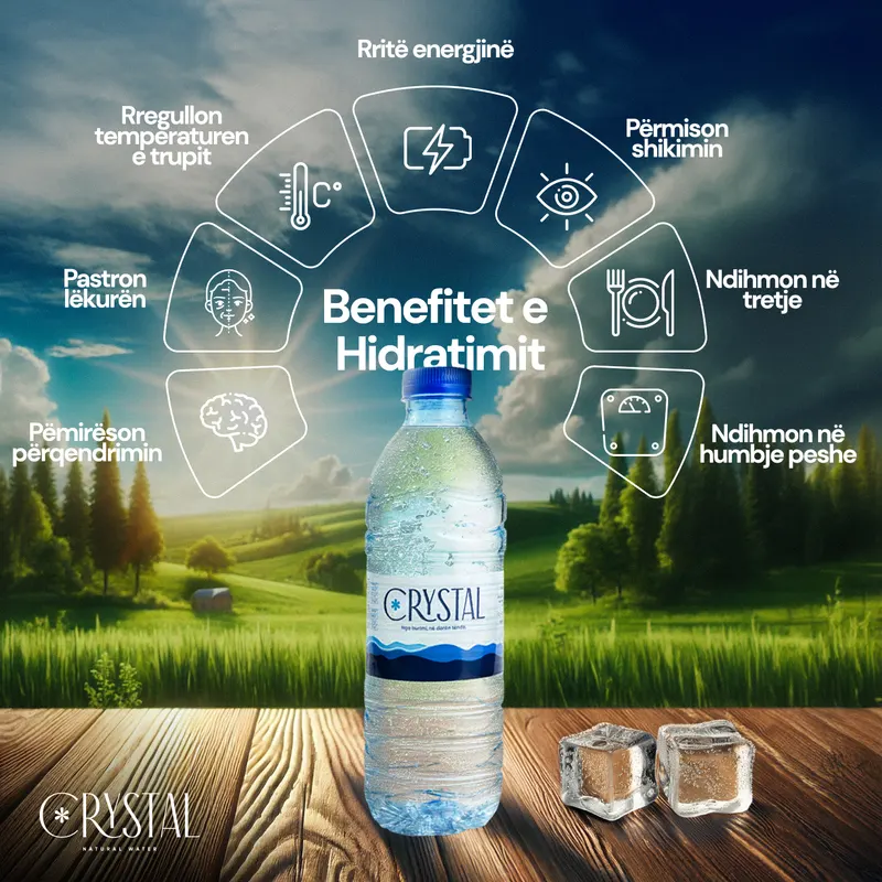 Crystal social post: Benefitet e Hidratimit